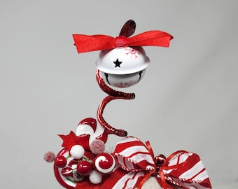Whoville Lollipop with Candy Cane Striped Bow
