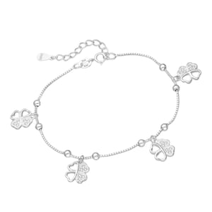 925 Sterling Silver Clover Bracelet
