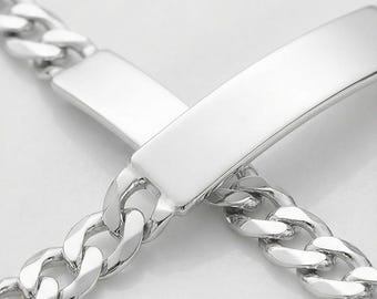 Engravable Men’s Bracelet 925 Sterling Silver – Personalized Nameplate Gift