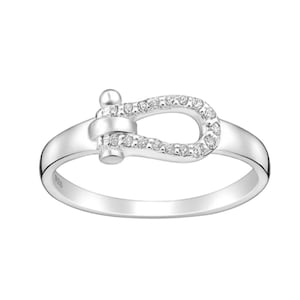 925 Sterling Silver Horseshoe Ring