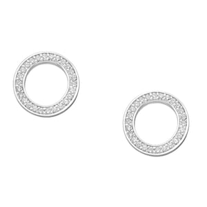 925 Sterling Silver Circle Push-Back Earrings
