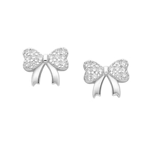 925 Sterling Silver Ribbon Earrings