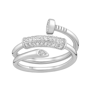 925 Sterling Silver Nail Ring