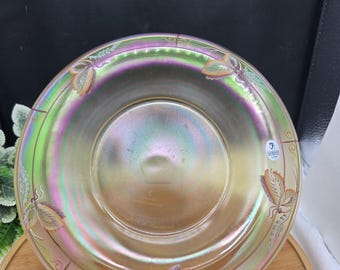 Fenton Art Glass Millennium Collection Autumn Gold rolled rim bowl featuring hand-painted butterfly motifs