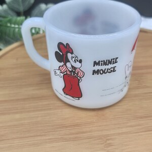 Vintage Federal Mickey and Minnie Mouse Milk Glass Coffee Mug Cup Walt Disney USA bild 3