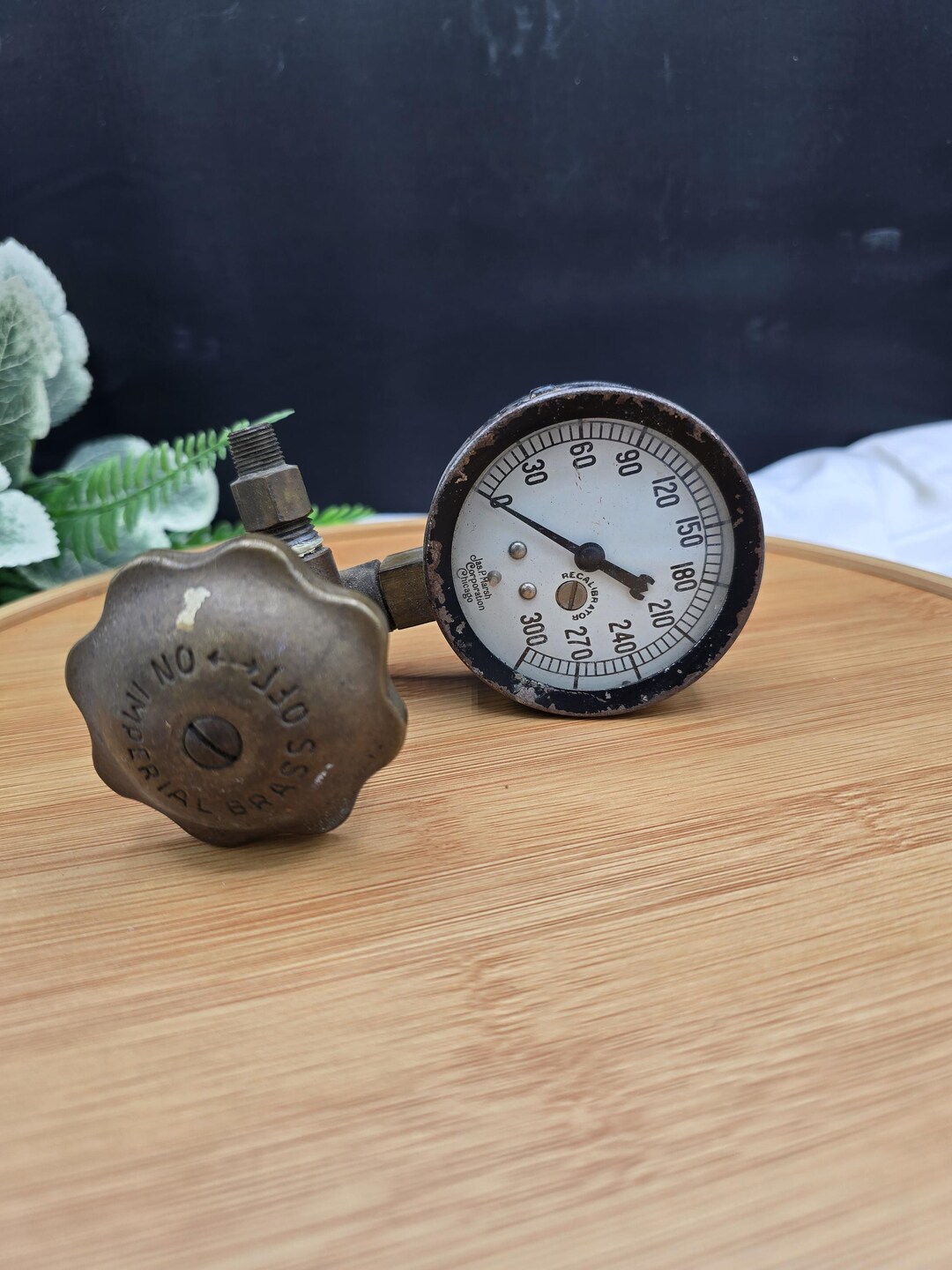 Vintage Industrial Pressure Gauge and Regulator,manufactured by the Jas ...