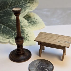 Meubles de maison de poupée miniatures vintage en bois