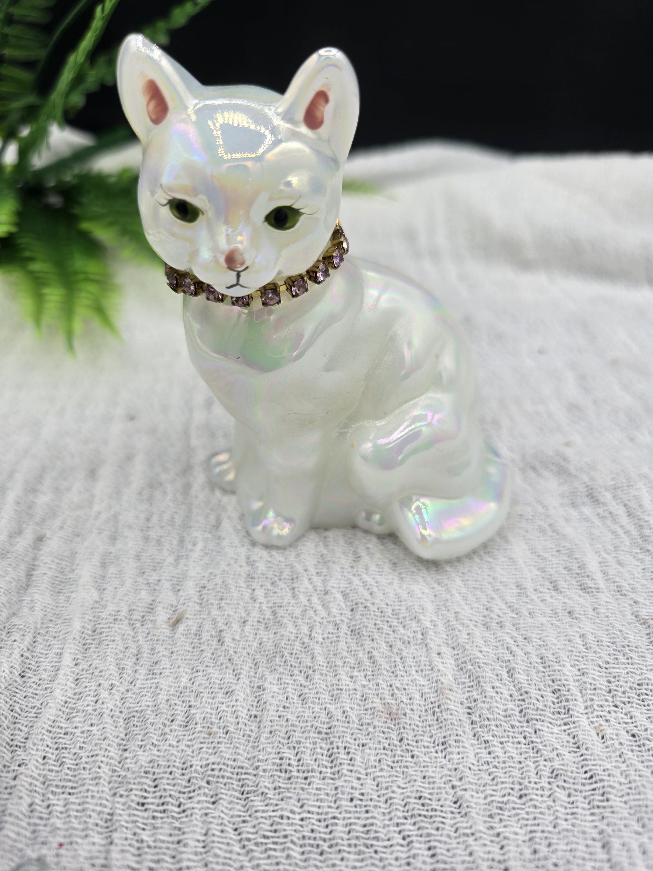 Fenton Glass Cat - Etsy