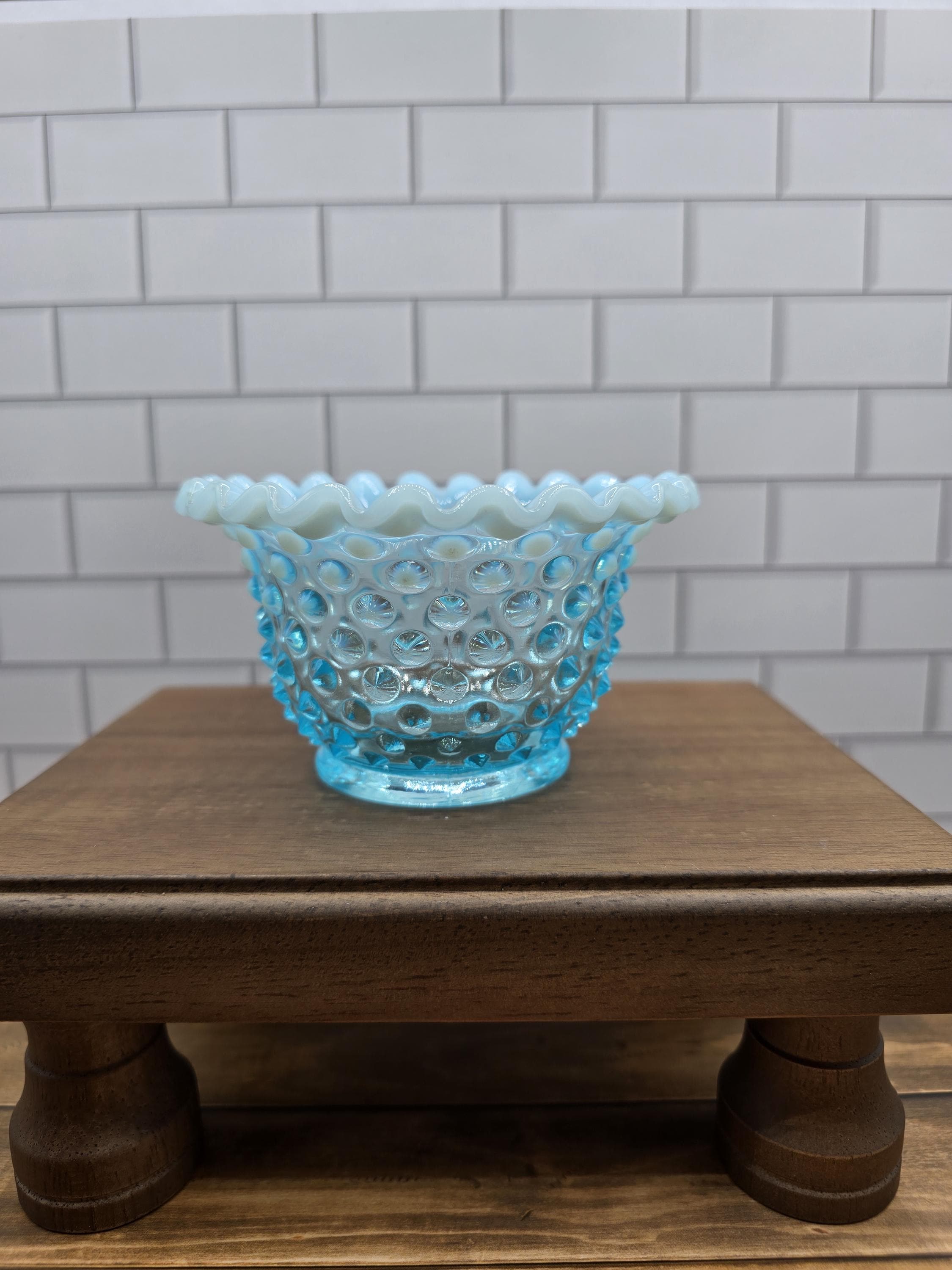 フェントン　ムーンストーン　ホブネイル　オパルーセント Fenton Opalescent Hobnail Glass - Etsy