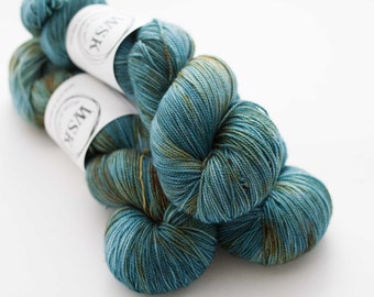 wool sock yarn 'patina' hand dyed