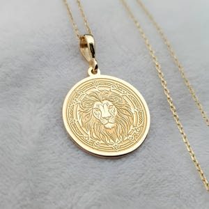 14K Złoty Naszyjnik z Lwem, Delikatny Naszyjnik ze Znakiem Lwa, Maleńki Srebrny Naszyjnik Astrologiczny, Minimalistyczny Naszyjnik Zwierzęcy, Prezent dla Znaku Lwa