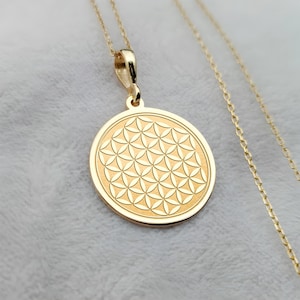 Lotus Halskette, 14K solid Gold Lotus Blume Halskette, zierliche Meditation Halskette, Yoga Charm Halskette, spirituelle Halskette, Geburtstagsgeschenk