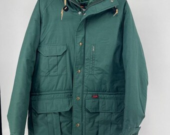 VTG Foxfire by Hirsch Weis Green Parka Coat Mens M Chore Hooded Workwear Jacket