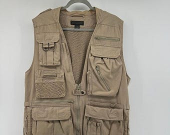 VTG Banana Republic Version Three Photojournalist Vest Adult M Beige Safari