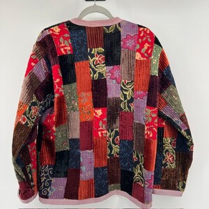 Orvis Patchwork Button Front Jacket Womens S Floral Mosaic Cottage Boho Art2Wear zdjęcie 2