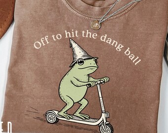 Off to Hit the Dang Ball Frog Shirt, Funny Frog Tee, Baseball Frog Shirt, Vintage Graphic Tee, Comfort Colors Tshirt