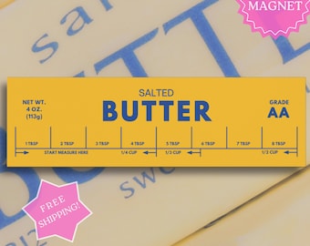 Magnet för bil med saltat smör, rolig bakmagnet för stötfångare, present till matälskare, kökshumor för smörälskare, retro mejeriestetikmagnet