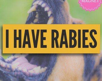 I Have Rabies Car Magnet, Funny Unhinged Bumper Magnet Gift, Weirdcore Aesthetic Car Sticker, Gen Z Car Accessory, Sarcastic Road Rage Decal