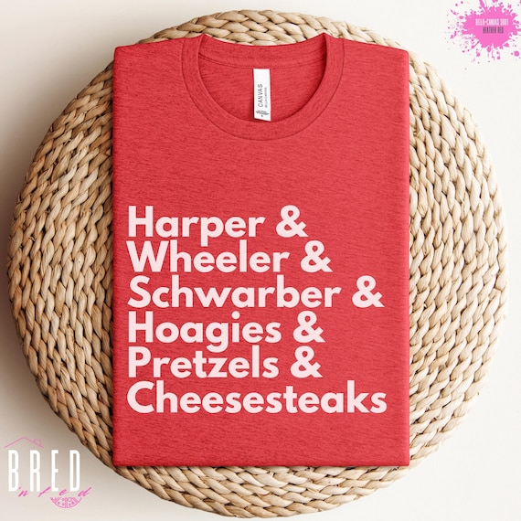 Philly Baseball Tee, Harper Wheeler Schwarber Shirt, Philadelphia Phillies Fan Gift, Hoagies & Cheesesteaks T-Shirt, Vintage Sports Apparel