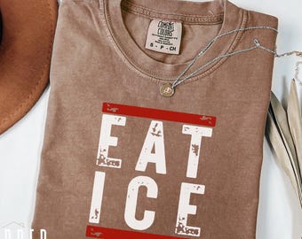 Distressed Eat Ice Shirt, Anti ICE Protest Tee, Abolish ICE Comfort Colors Shirt, Anti Trump Political Activism Tee for Liberals and Allies