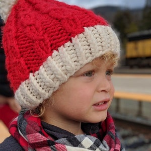 The Mykah Mock Cable Knit Beanie Pattern and Santa Beanie image 5
