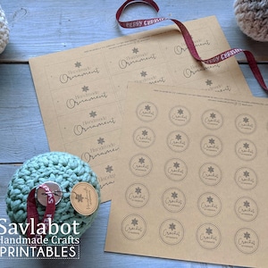 Printable Ornament Tags, Saved as PDF files for printing at home
