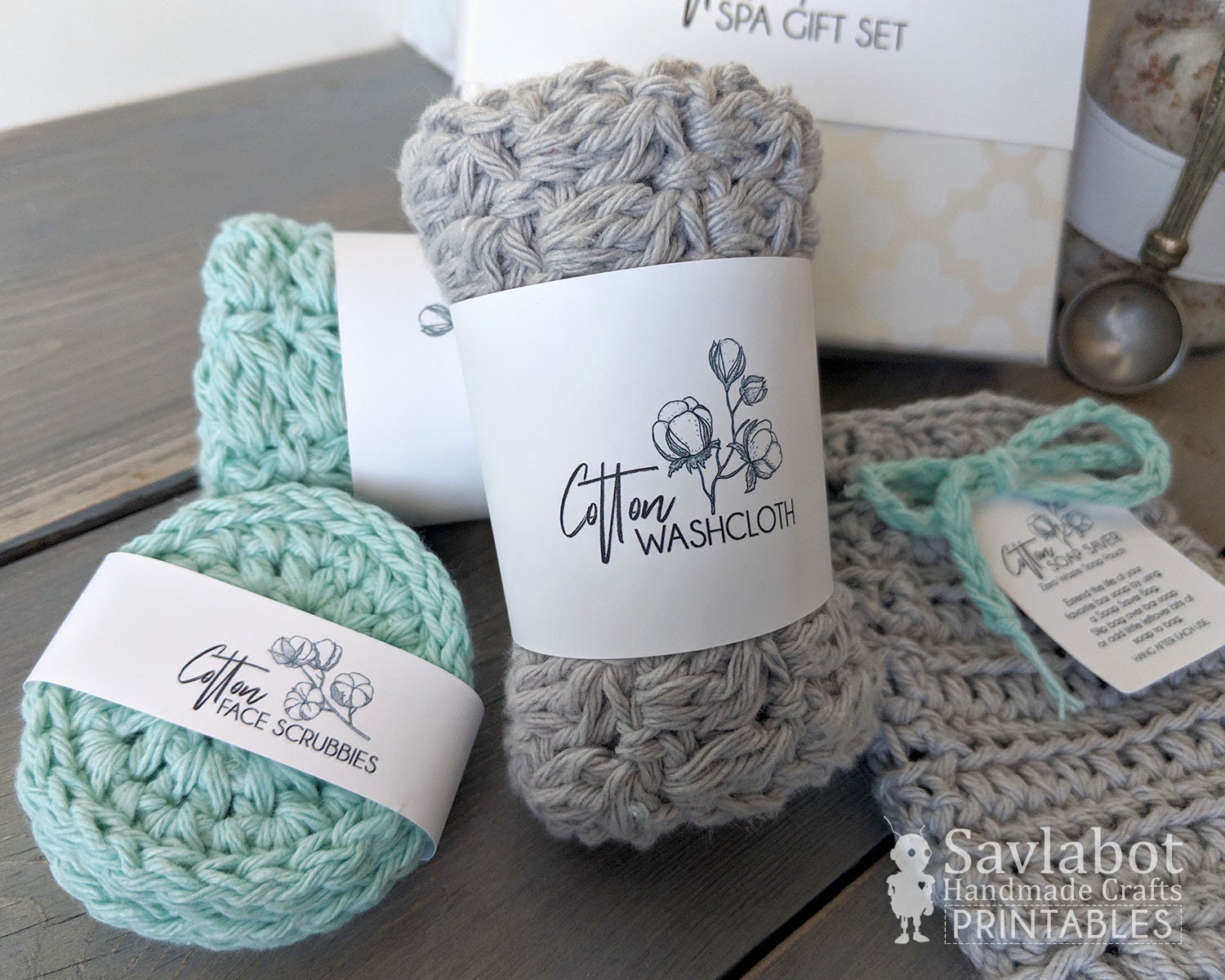 Crochet Tags Labels, Facial Rounds, Washcloth Wrap, Printable Gift