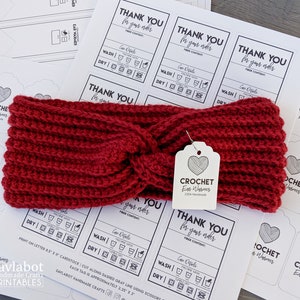 Ear Warmer Tags and Labels for products, printable knit care tags, market prep tools, DIY