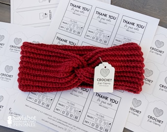 Ear Warmer Tags and Labels for products, printable knit care tags, market prep tools, DIY