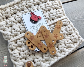 MINI Star Fish faux suede Tags, Sea Star Ocean, Beach theme Product Labels for handmade items, Vegan Suede Leather Tags