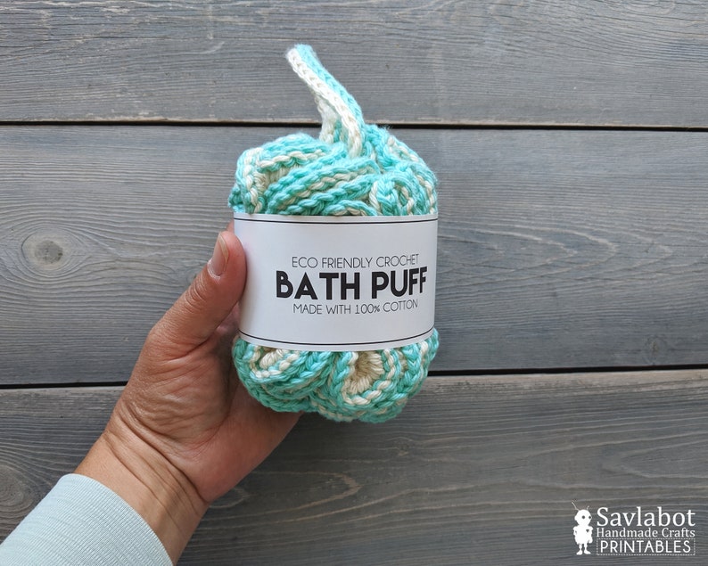 Bath Pouf Puff wrap and tag set yarn heart printable gift Etsy