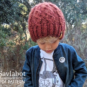 The Mykah Mock Cable Knit Beanie Pattern and Santa Beanie image 1