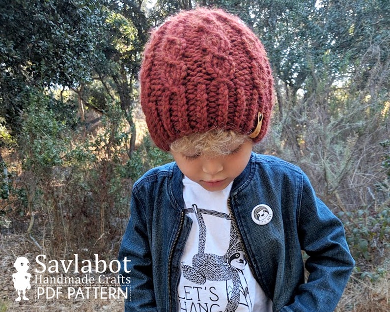 The Mykah Mock Cable Knit Beanie Pattern and Santa Beanie image 1