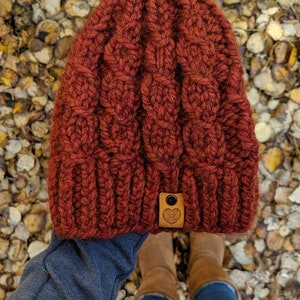 The Mykah Mock Cable Knit Beanie Pattern and Santa Beanie image 9