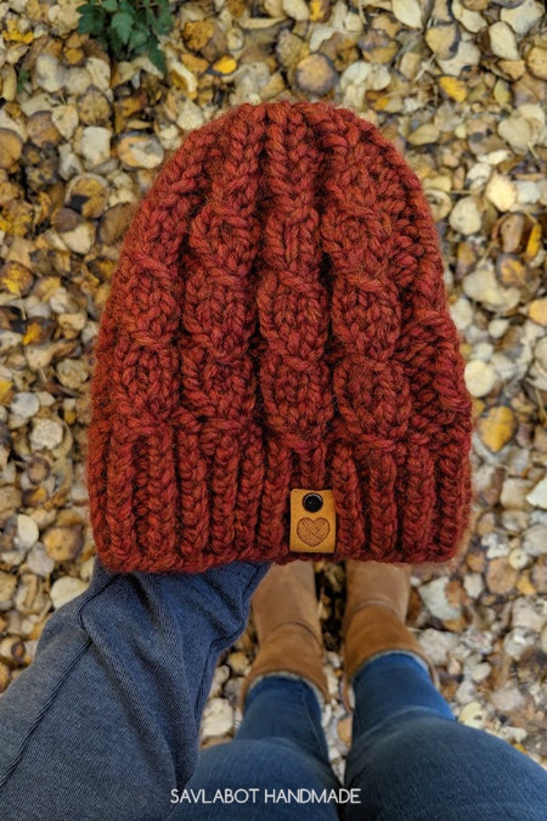 The Mykah Mock Cable Knit Beanie Pattern and Santa Beanie image 9