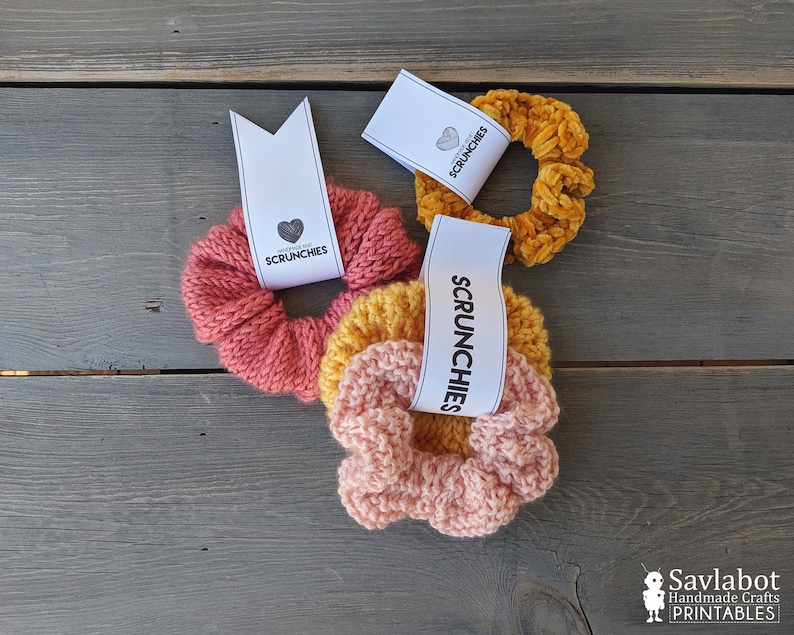 Printable Scrunchies Display Template Set velvet knit | Etsy