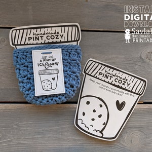 Ice Cream Pint Cozy Printable Display cards image 7