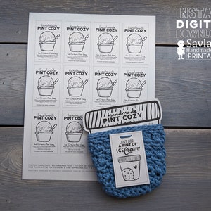 Ice Cream Pint Cozy Printable Display cards image 5