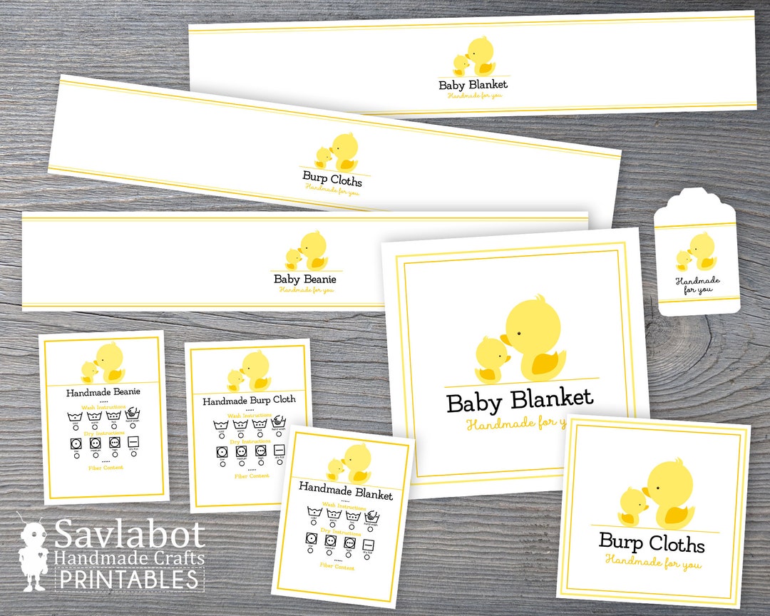 Mama Duck and Baby Duck PRINTABLE Tag Set. Mother and Duckling - Etsy