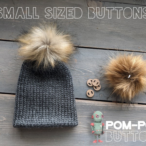 SMALL 25 pack Pom-Pom Buttons