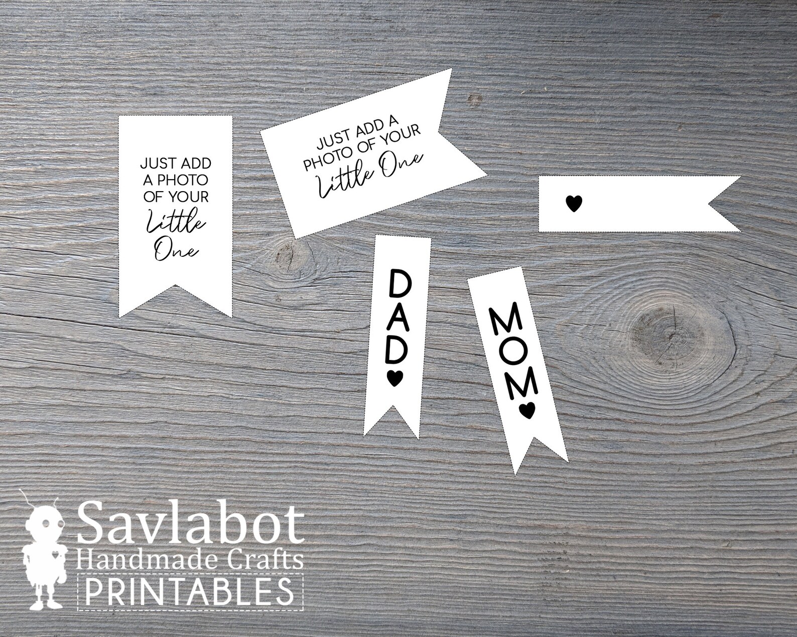 Printable MOM and DAD Flag Tag Set DIY Packaging for Photo | Etsy