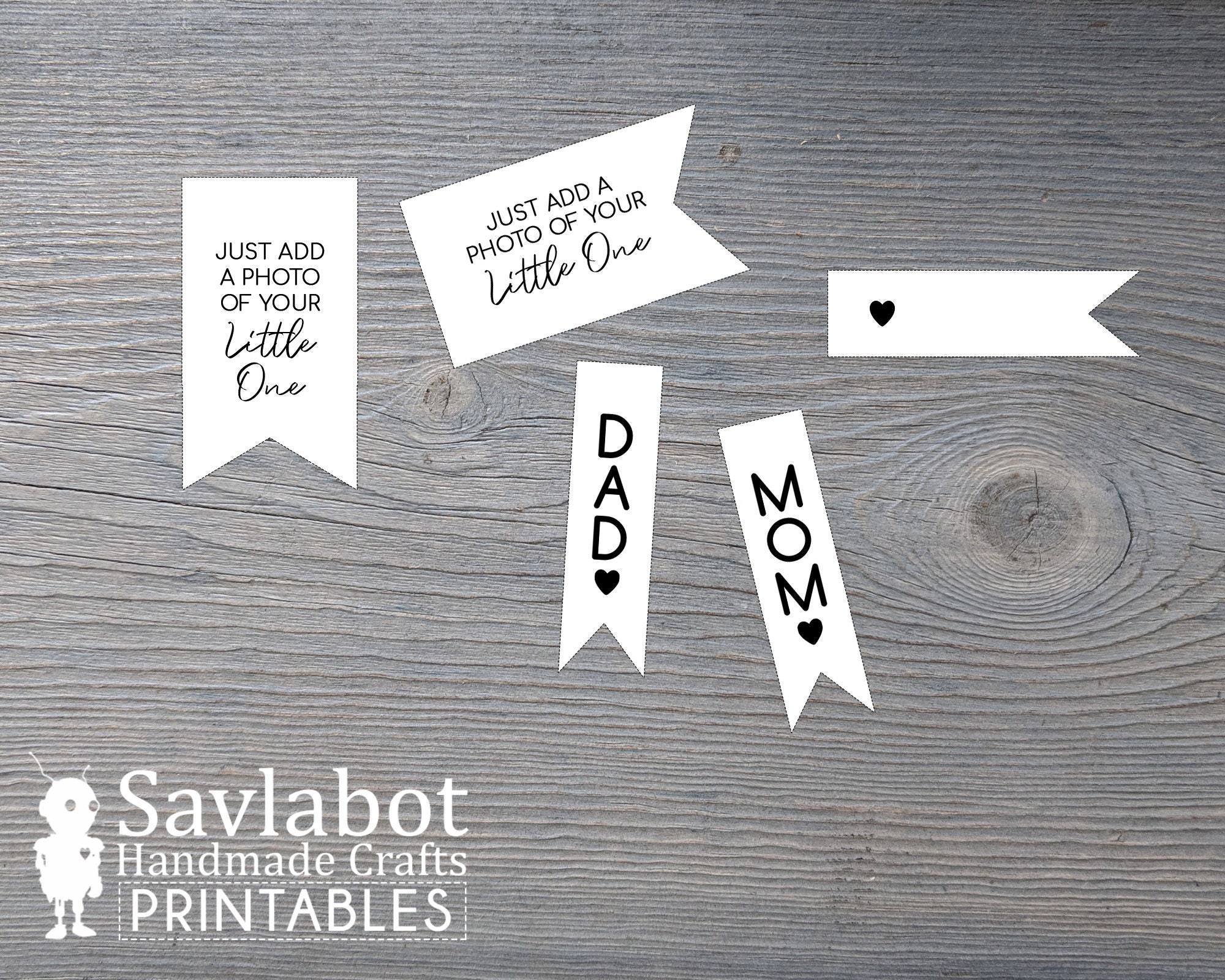 Printable MOM and DAD Flag Tag Set DIY Packaging for Photo | Etsy