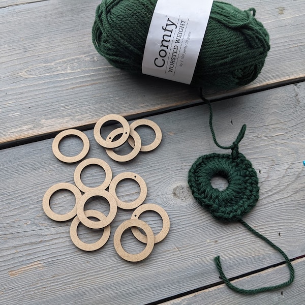 Wooden rings for Crochet projects