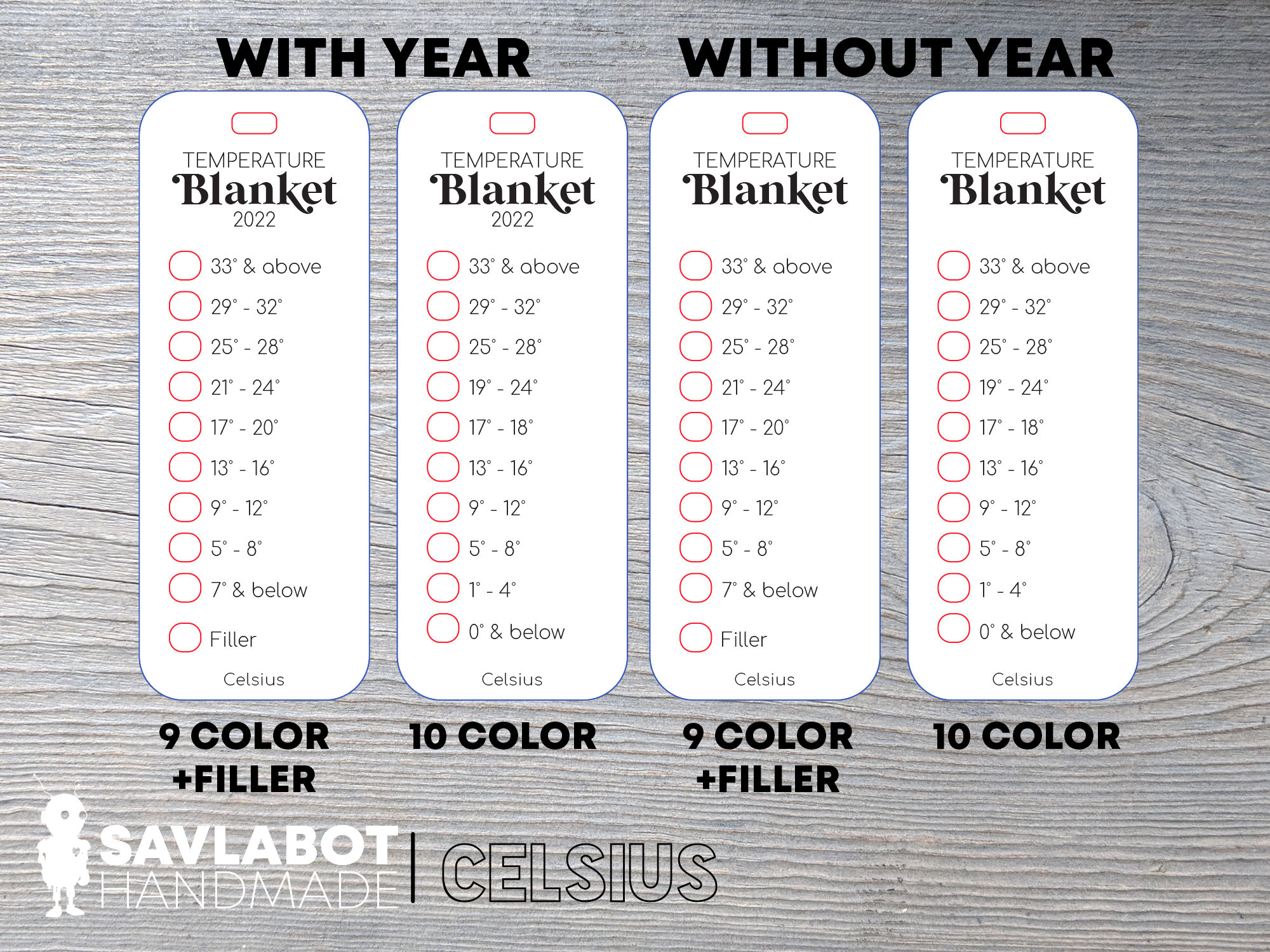 TEMPERATURE Blanket Color Chart Wooden Color Keeper Etsy