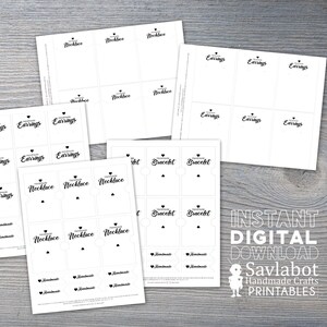 Printable Jewelry Holder Cards Print at Home Earring - Etsy