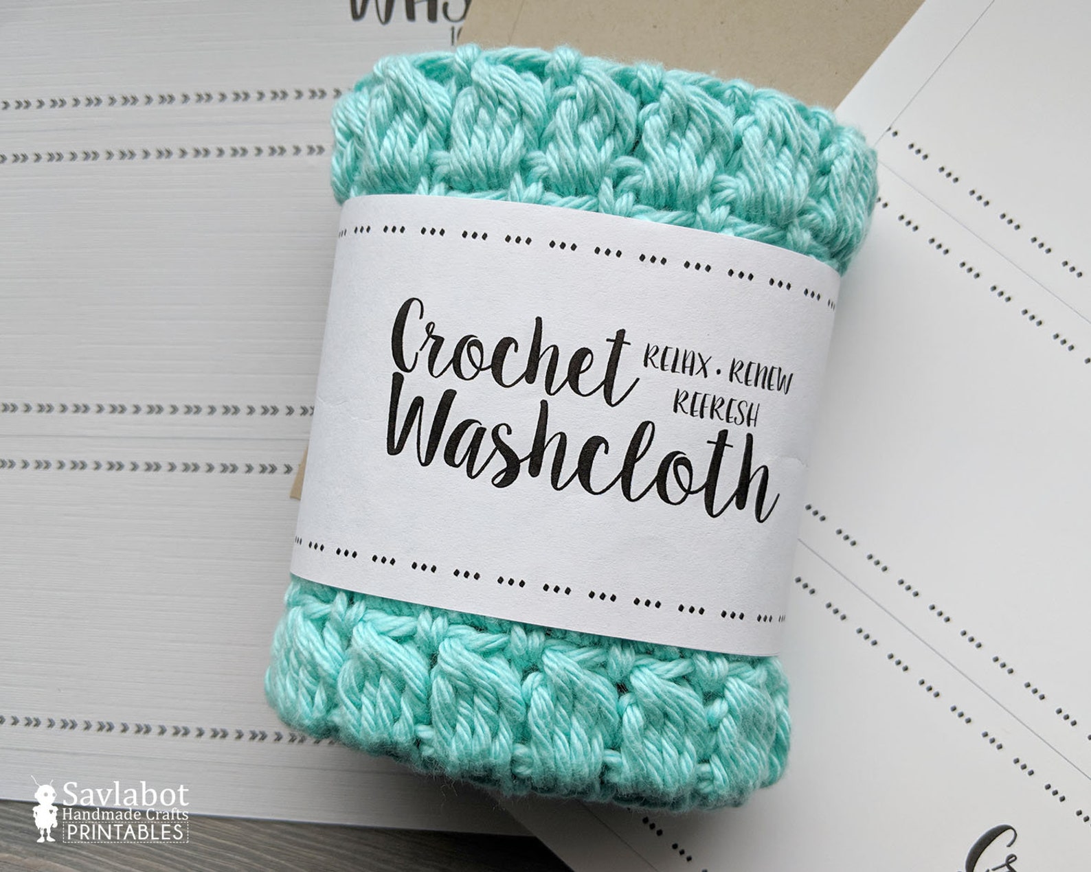 Crochet Tags Labels Washcloth Wrap Printable Gift Tags - Etsy