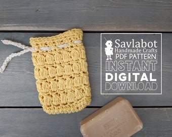 crochet bobble soap saver pouch pdf pattern, easy to follow photo tutorial, crochet pattern, simple crochet pattern