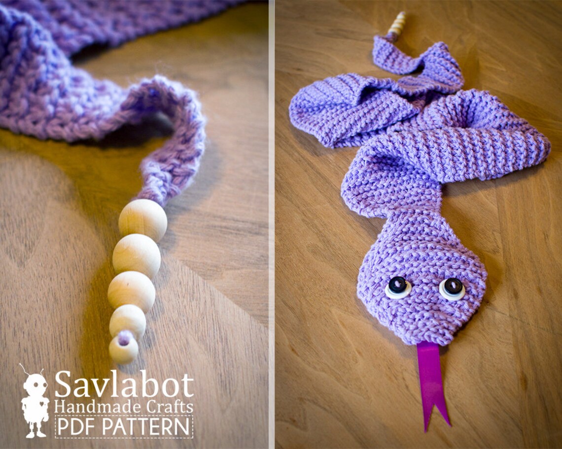 Knit Pattern PDF Snake Scarf Scarf Pattern Knit Scarf Etsy