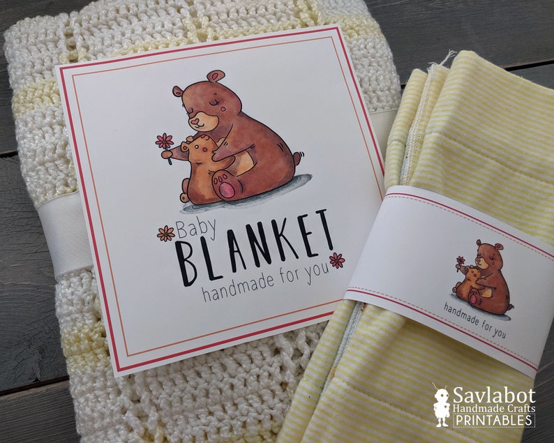 Bear Baby Blanket Tags and Labels quilt label tags for Etsy