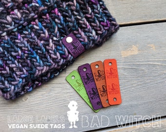 Halloween SPOOKY SEASON Vegan Suede Tags